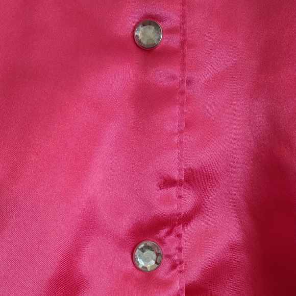 Minnie Mouse Girls Jacket Pink Coat Size 9 10 Satin Bomber Varsity Embroidered - Picture 10 of 13